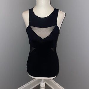 BEBE black mesh cut out tank top size XS